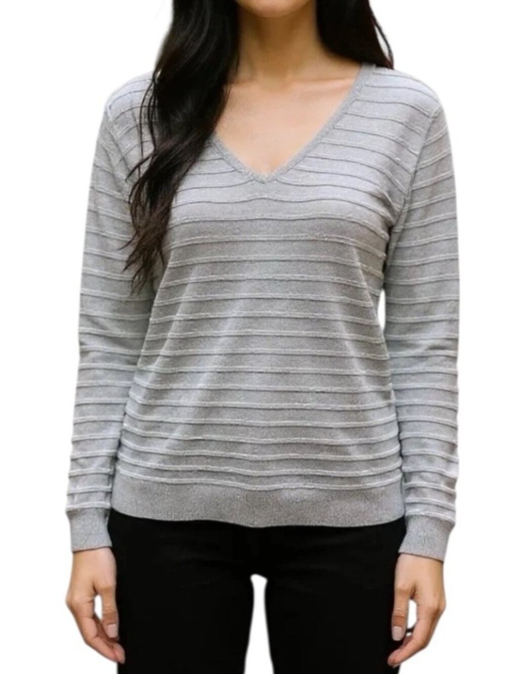 Love Ellie Mia Knit Sweater~Size XXL~Gray Criss Cross Back Detail ~ L1 09